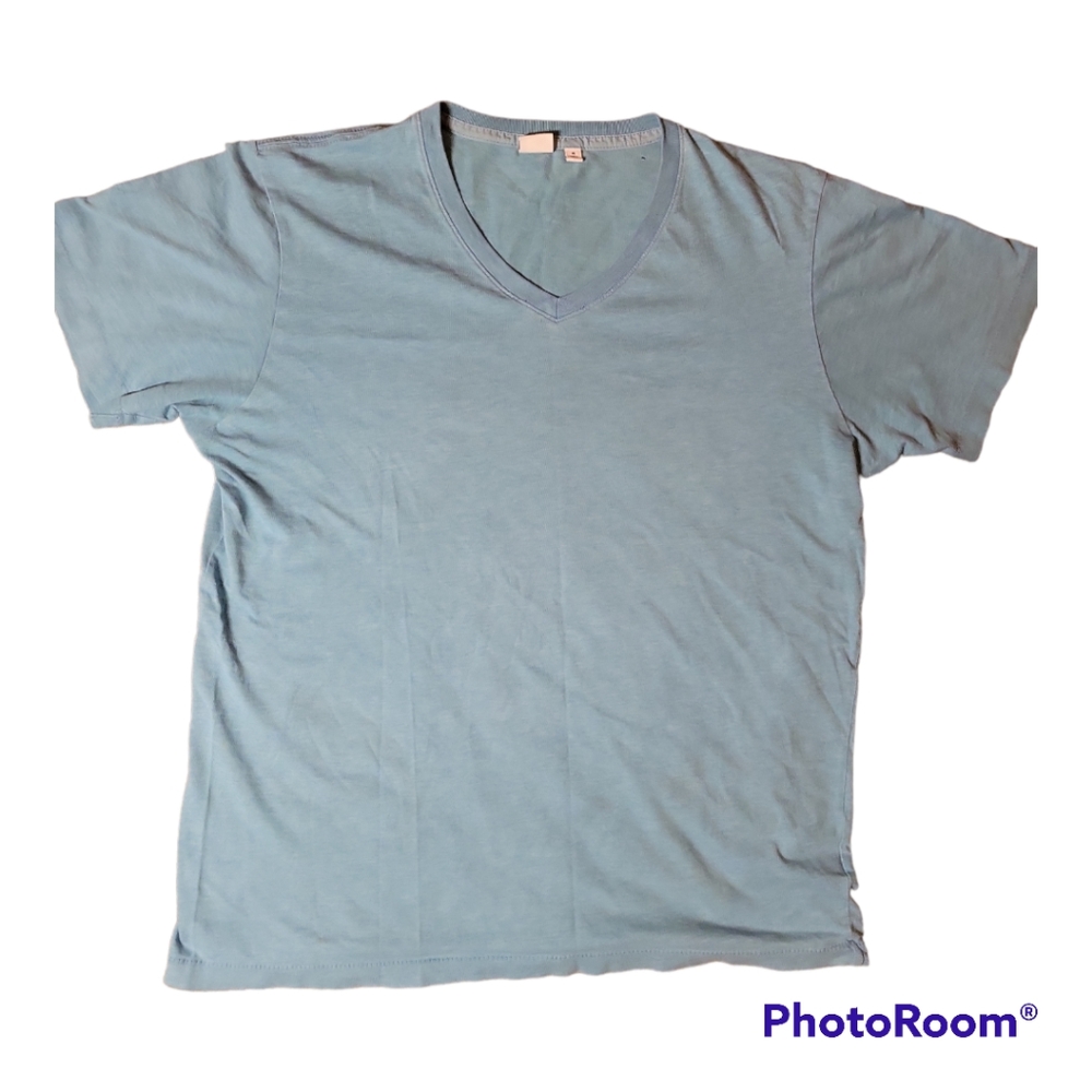 Baby blue V-neck shirt